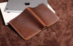 Handmade Leather Mens Cool Slim Leather Wallet Men Small Wallets Bifold for Men - imessengerbags