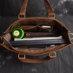 Men Leather Briefcase Bag Vintage Handbag Shoulder Bag For Men - imessengerbags