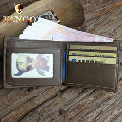 Handmade Leather Mens Cool Slim Leather Wallet Men billfold Wallets Bifold for Men - imessengerbags