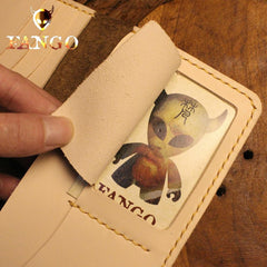 Handmade Leather Mens Cool Travel Long Wallet Card Holder Card Slim Clutch Wallets for Men - imessengerbags