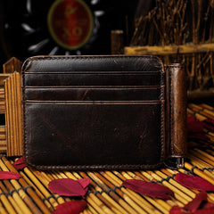 Genuine Leather Mens Cool Slim Leather Wallet Card Wallet Holders Men Front Pocket Wallet for Men - imessengerbags