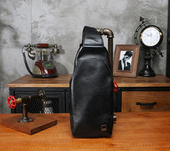 Leather Mens Sling Bag Sling Shoulder Bag Sling Backpack for men