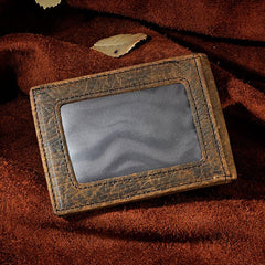 Handmade Leather Mens Cool Slim Leather Wallet Card Wallet Holders Men Small Wallets Bifold for Men - imessengerbags