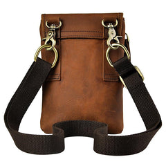 Leather Belt Pouch Mens Cases Waist Bag Hip Pack Belt Bag Fanny Pack Bumbag for Men