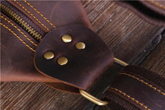 Genuine Leather Mens Cool Chest Bag Sling Bag Crossbody Bag Travel Bag Hiking Bag for men - imessengerbags