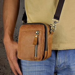 Leather Belt Pouch Mens Waist Bag Shoulder Bag for Men