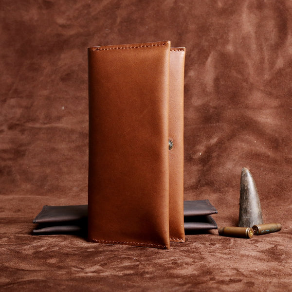 Handmade Leather Mens Cool Long Leather Wallet Clutch Wristlet Wallet for Men - imessengerbags