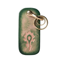 Handmade Leather Mens World of Warcraft Cool Keychain KeyCharm Keyring Pendant for Men - imessengerbags