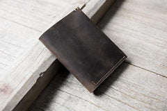 Handmade Leather Mens Cool Slim Leather Wallet Men Small Wallets Bifold for Men - imessengerbags