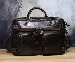 Genuine Leather Mens Cool Messenger Bag Briefcase Backpack Bag Travel Bag for Men - imessengerbags