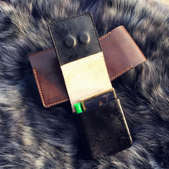 Badass Leather Mens Cigarette Case Cigarette Holder Belt Pouch with Belt Loop for Men - imessengerbags