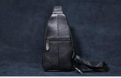 Genuine Leather Mens Cool Chest Bag Sling Bag Crossbody Bag Travel Bag Hiking Bag for men - imessengerbags