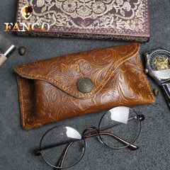 Handmade Leather Floral Sunglass Case Mens Women Cool Glasses Box Glasses Case Glasses Holder for Men
