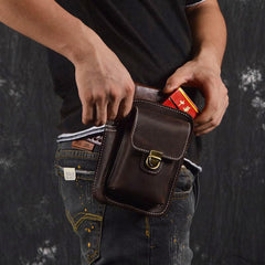 Leather Belt Pouch Mens Small Cases Waist Bag Hip Pack Belt Bag Fanny Pack Bumbag for Men - imessengerbags