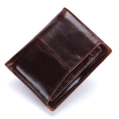 Vintage Mens Wallet billfold Slim Bifold Wallet Genuine Leather Card Wallet for Men - imessengerbags