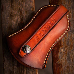 Handmade Leather Mens Cool Car Key Wallet Coin Wallet Pouch Car KeyChain for Men - imessengerbags