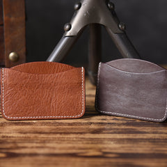 Handmade Mens Cool billfold Leather Wallet Men Small Card Slim Wallets Bifold for Men - imessengerbags