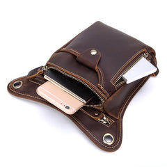 Leather Belt Pouch Mens Cases Waist Bag Hip Pack Belt Bag Fanny Pack Bumbag for Men