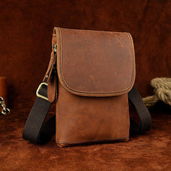 Leather Belt Pouch Mens Cases Waist Bag Hip Pack Belt Bag Fanny Pack Bumbag for Men