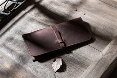 Handmade Leather Mens Clutch Wallet Cool Leather Wallet Long Phone Wallets for Men - imessengerbags