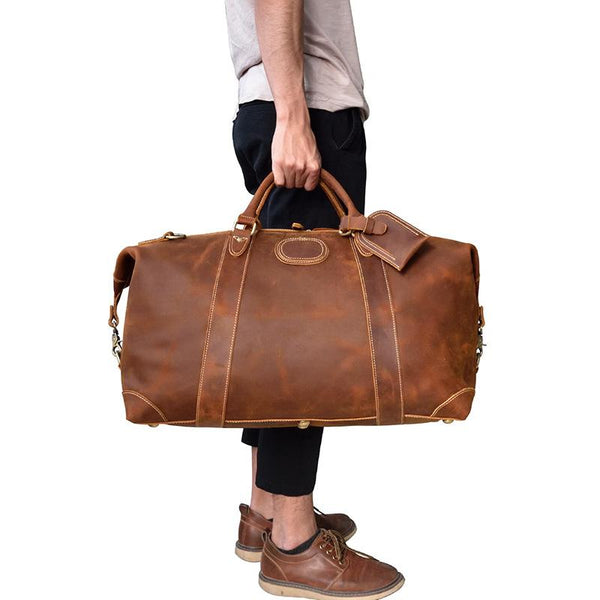 Cool Vintage Leather Mens Duffle Bags Weekender Bags Overnight Bag Travel Bag