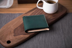 Handmade Leather Mens Cool Slim Leather Wallet Men Small Wallets Bifold for Men Women - imessengerbags