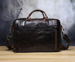Genuine Leather Mens Cool Messenger Bag Briefcase Backpack Bag Travel Bag for Men - imessengerbags