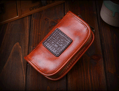 Genuine Leather Mens Cool Key Wallet Car Key Holder Car Key Case for Camel Men - imessengerbags