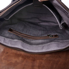 Genuine Leather Mens Cool Backpack Sling Bag Large Black Travel Bag Hiking Bag for men - imessengerbags