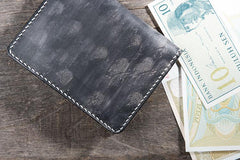 Handmade Leather Mens Cool Slim Leather Wallet Men Small Wallets Bifold for Men - imessengerbags