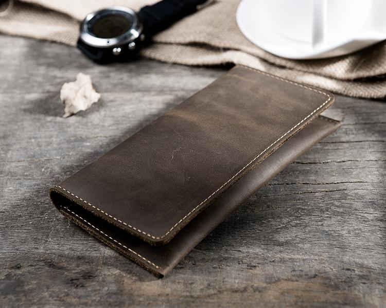 Handmade Leather Mens Cool Long Leather Wallet Zipper Phone Clutch Wal –  iwalletsmen