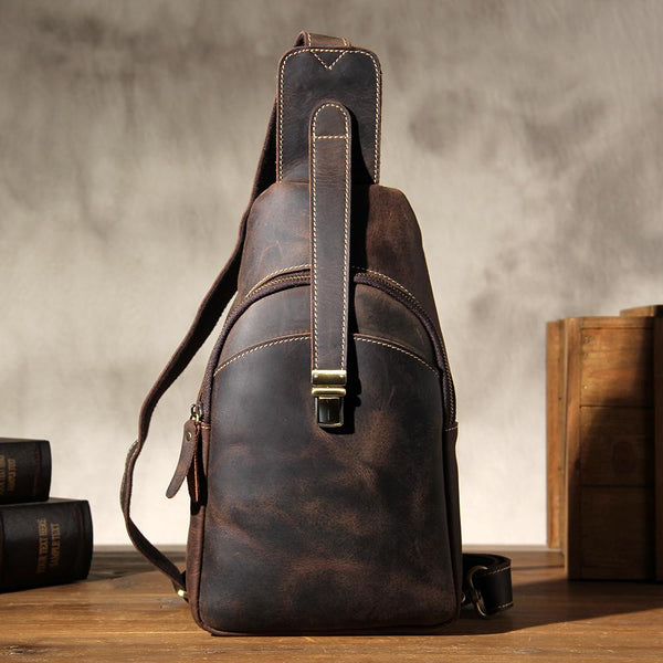 Leather Sling Bag for Men Crossbody Sling Bag Chest Bag for men