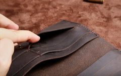 Handmade Leather Mens Cool Long Leather Wallet Clutch Wristlet Wallet for Men - imessengerbags