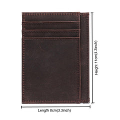 Handmade Leather Mens Cool Slim Leather Wallet Card Wallet Holders Men Front Pocket Wallet for Me - imessengerbags