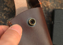 Cool Mens Leather Zippo Lighter Case Zippo lighter Holder with clip - imessengerbags