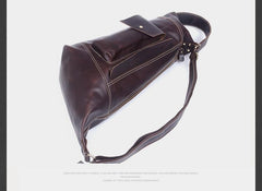 Genuine Leather Mens Cool Chest Bag Sling Bag Crossbody Bag Travel Bag Hiking Bag for men