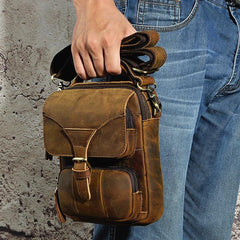 Leather Belt Pouch Mens Small Cases Waist Bag Hip Pack Belt Bag Fanny Pack Bumbag for Men - imessengerbags
