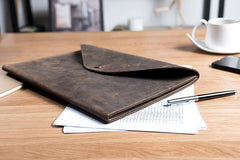 Handmade Leather Mens Clutch Cool Slim Wallet Envelope Clutch Wristlet Wallet for Men - imessengerbags