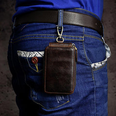 Handmade Leather Mens Cool Key Wallet Car Key Holder Case Card Wallet for Men - imessengerbags