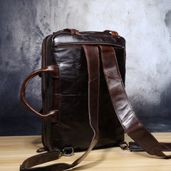 Genuine Leather Mens Cool Messenger Bag Briefcase Backpack Bag Travel Bag for Men - imessengerbags