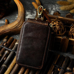 Handmade Leather Mens Cool Key Wallet Car Key Holder Case Card Wallet for Men - imessengerbags