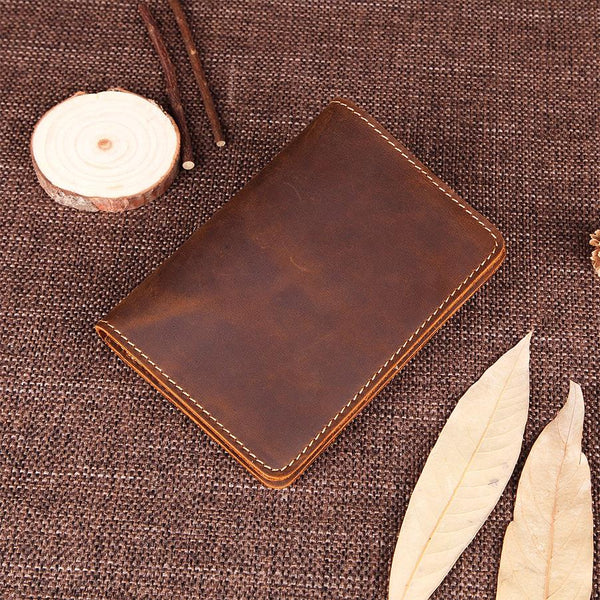 Handmade Genuine Leather Slim Wallet Bifold Long Wallet Passport Purse Bag For Mens - imessengerbags