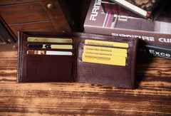 Genuine Leather Mens Cool billfold Leather Wallet Men Small Wallets Bifold for Men - imessengerbags