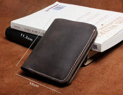 Handmade Leather Mens Cool Slim Leather Wallet Men Small Wallets Bifold for Men - imessengerbags
