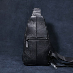Genuine Leather Mens Cool Chest Bag Sling Bag Crossbody Bag Travel Bag Hiking Bag for men - imessengerbags