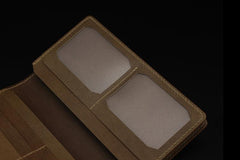 Handmade Leather Tooled Alien-Predator Mens Long Wallet Cool Leather Wallet Clutch Wallet for Men - imessengerbags