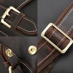 Cool Leather Men Vintage Coffee Messenger Bag Shoulder Bags for Men