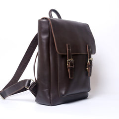 Genuine Leather Mens Cool Backpack Sling Bag Large Black Travel Bag Hiking Bag for men - imessengerbags