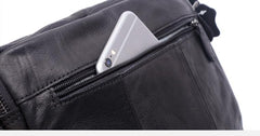 Handmade Genuine Leather Mens Cool Messenger Bag Chest Bag Bike Bag Cycling Bag for men - imessengerbags