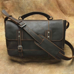 Black Cool Leather Messenger Bag Handbag Shoulder Bag For Men - imessengerbags